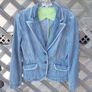 Vintage Tommy Hilfiger 90s Blue Jean Denim Fitted Blazer